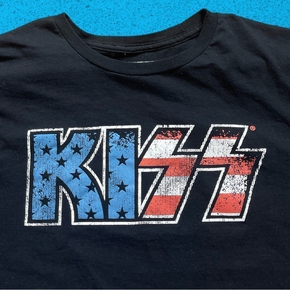 KISS retro modern band t shirt mens XXL black blue red - Picture 2 of 5